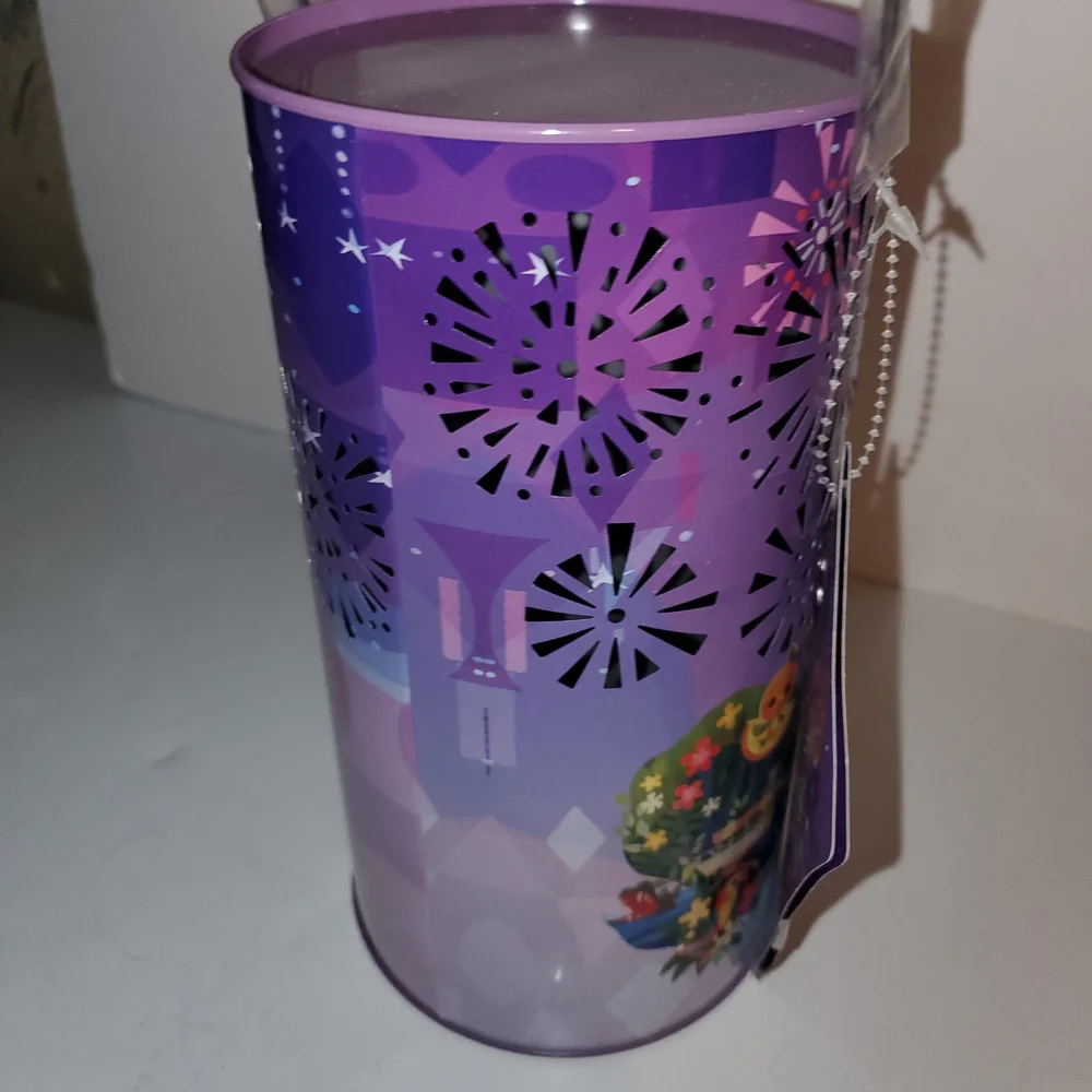 Disney Purple Party Lantern with Fireworks and Castle Design